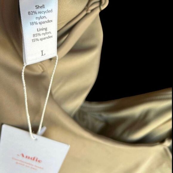 Andie Swim The Samoa One Piece Swimsuit in Olive Tan Cutout Keyhole Size L NWT - Picture 7 of 8